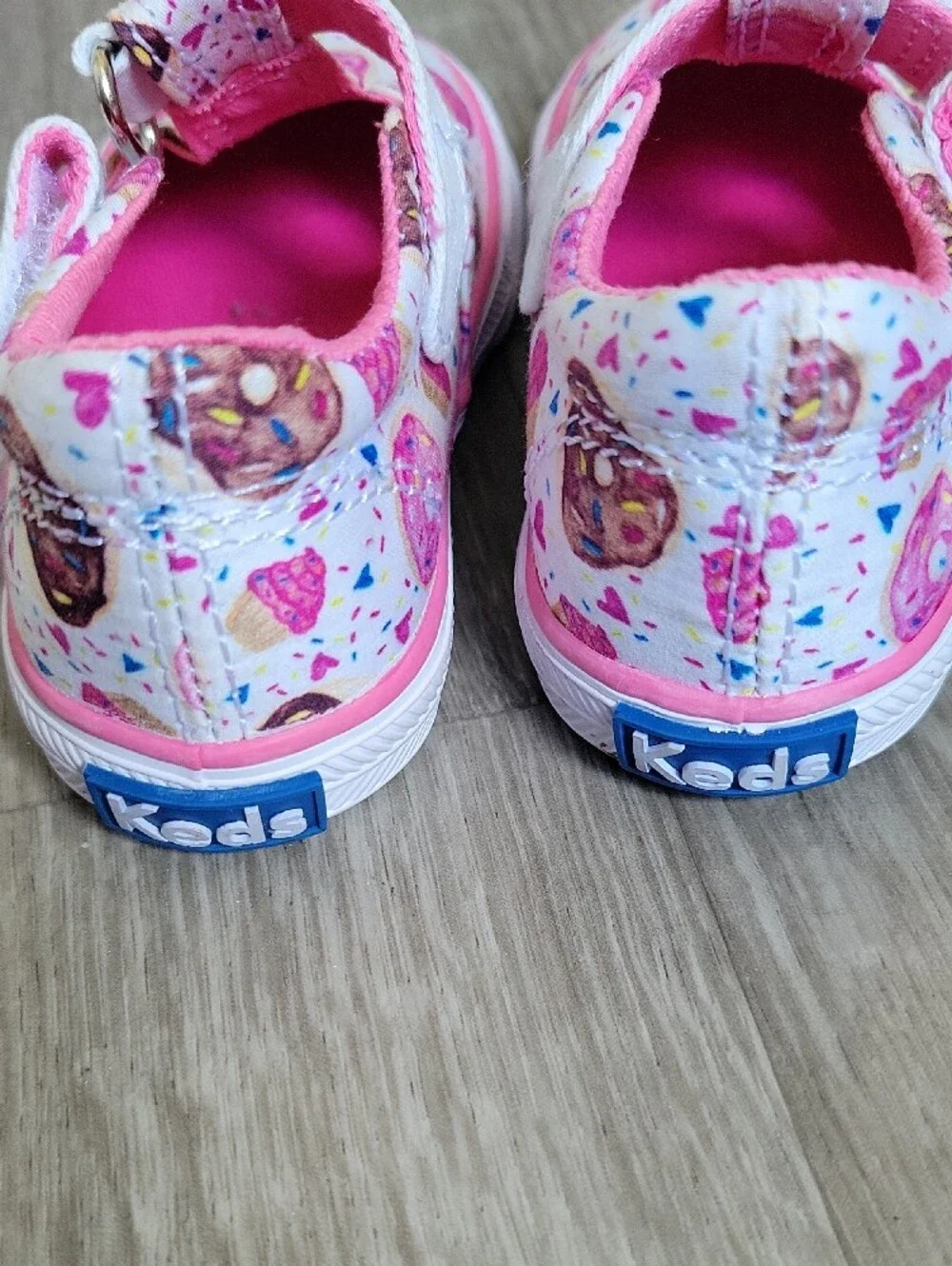 Keds Kids White & Pink Donut Print Mary Janes
